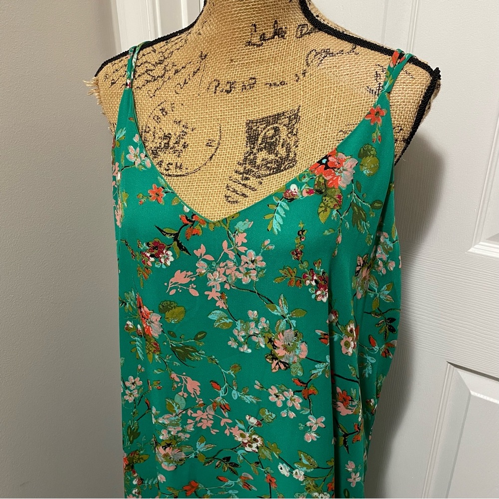 Green Floral Strappy Dress